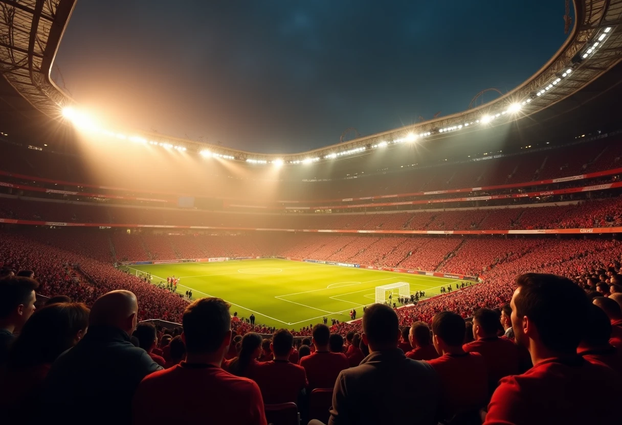 Champions League Stadion bei Nacht