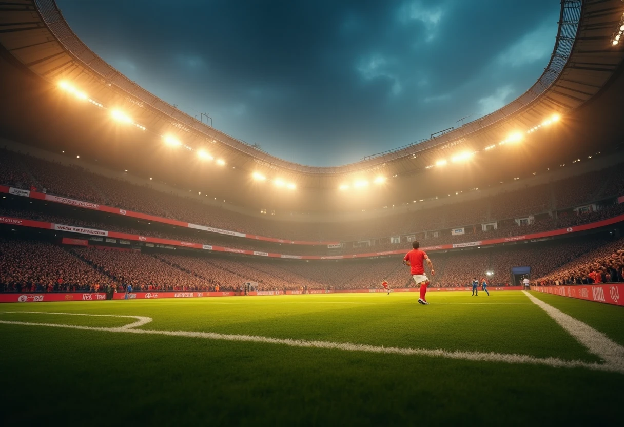 Voetbalactie in een stadion