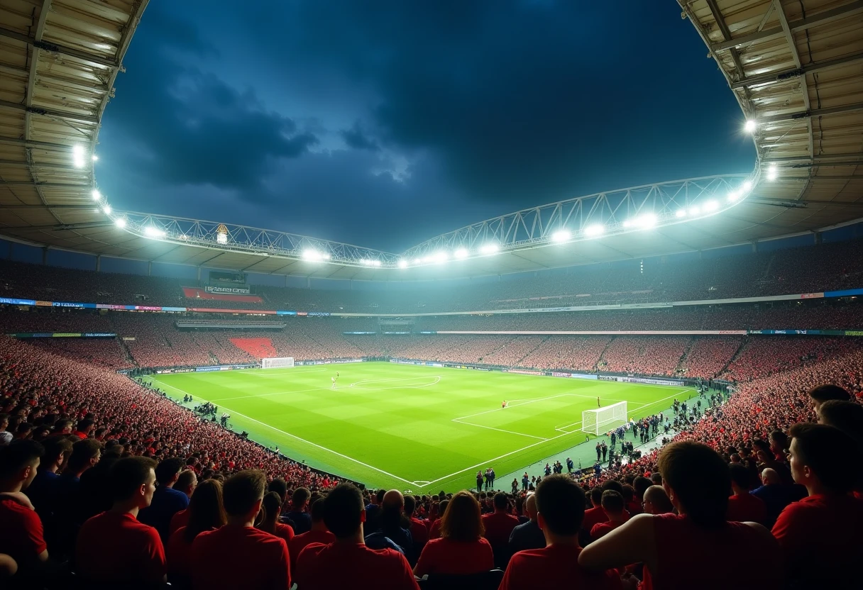 Champions League Stadion bei Nacht