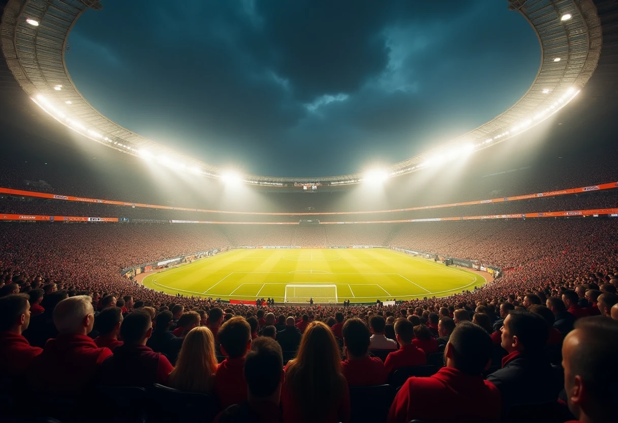 Estadio vibrante durante un partido de la Copa Libertadores