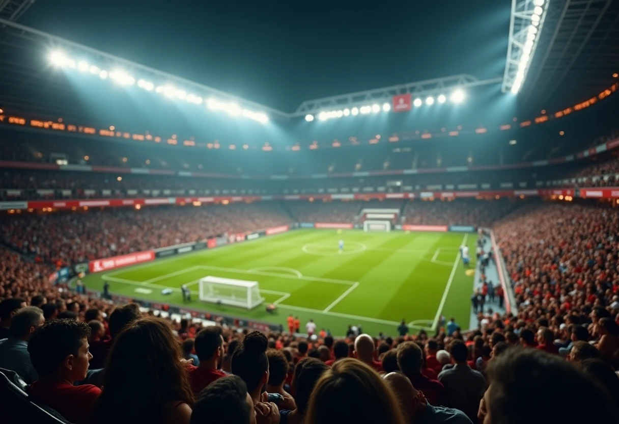 Partido de fútbol con ambiente electrizante