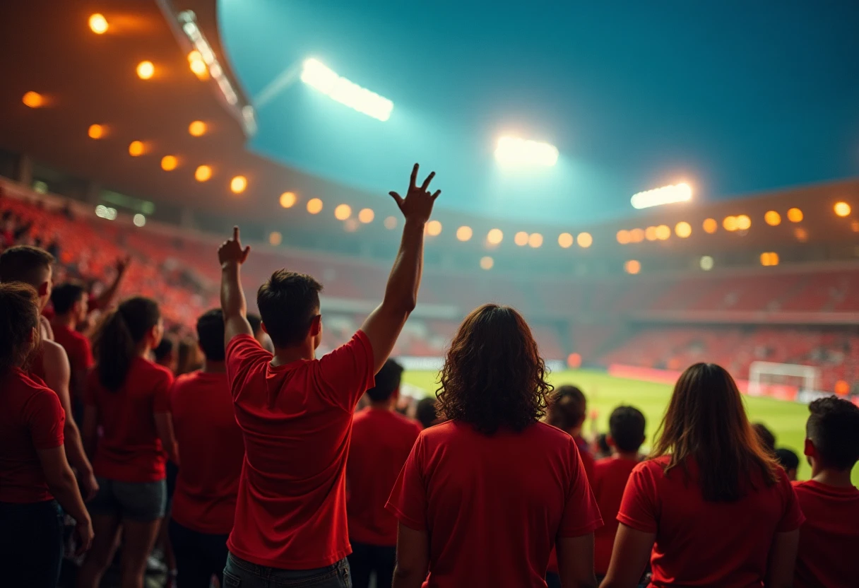 Aficionados animando durante un partido del Mundial