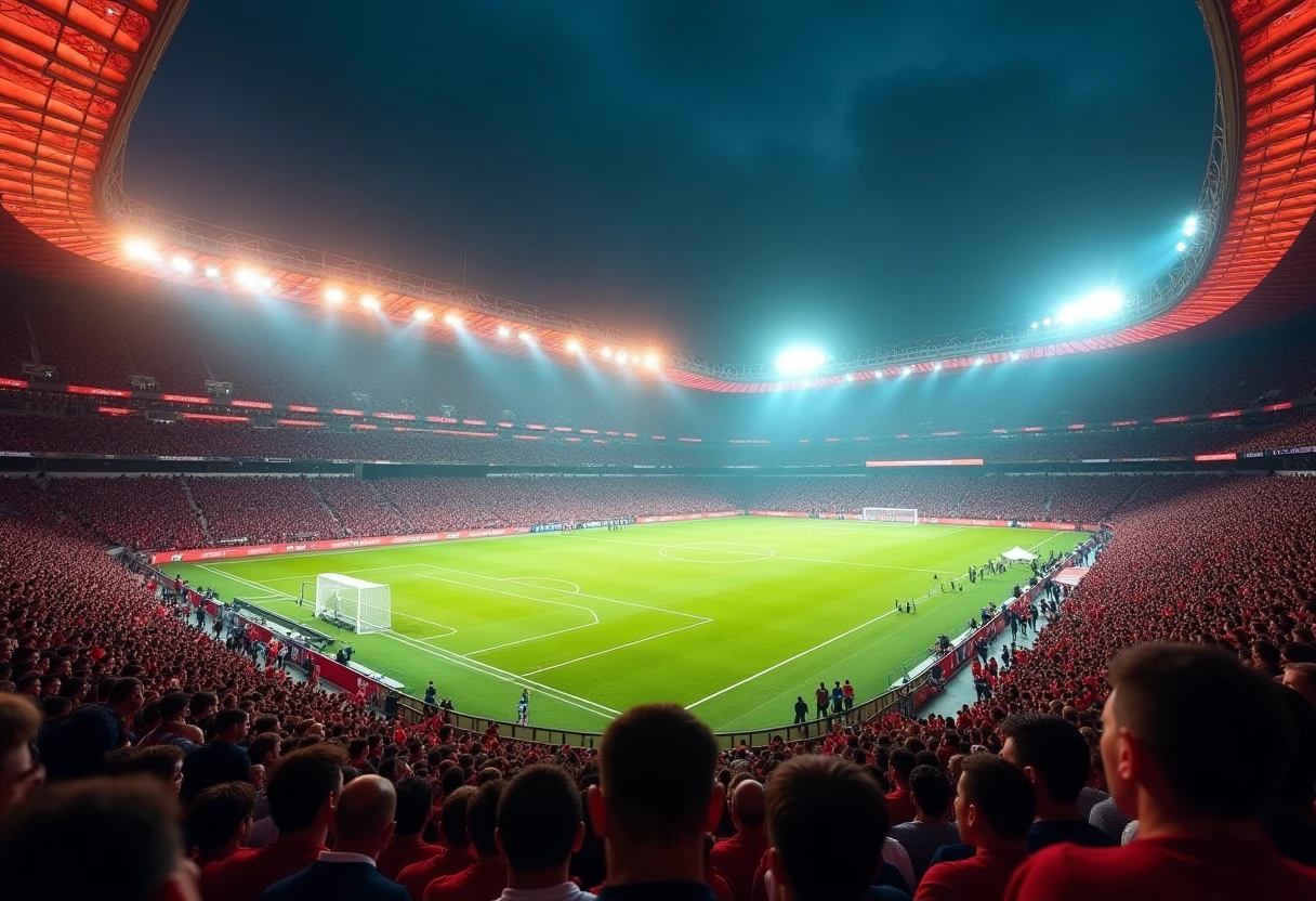 Vista aérea de un estadio de fútbol