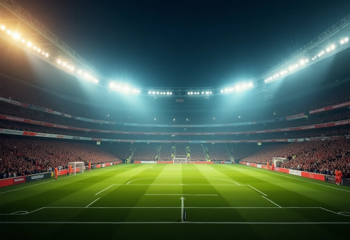 Campo de fútbol iluminado