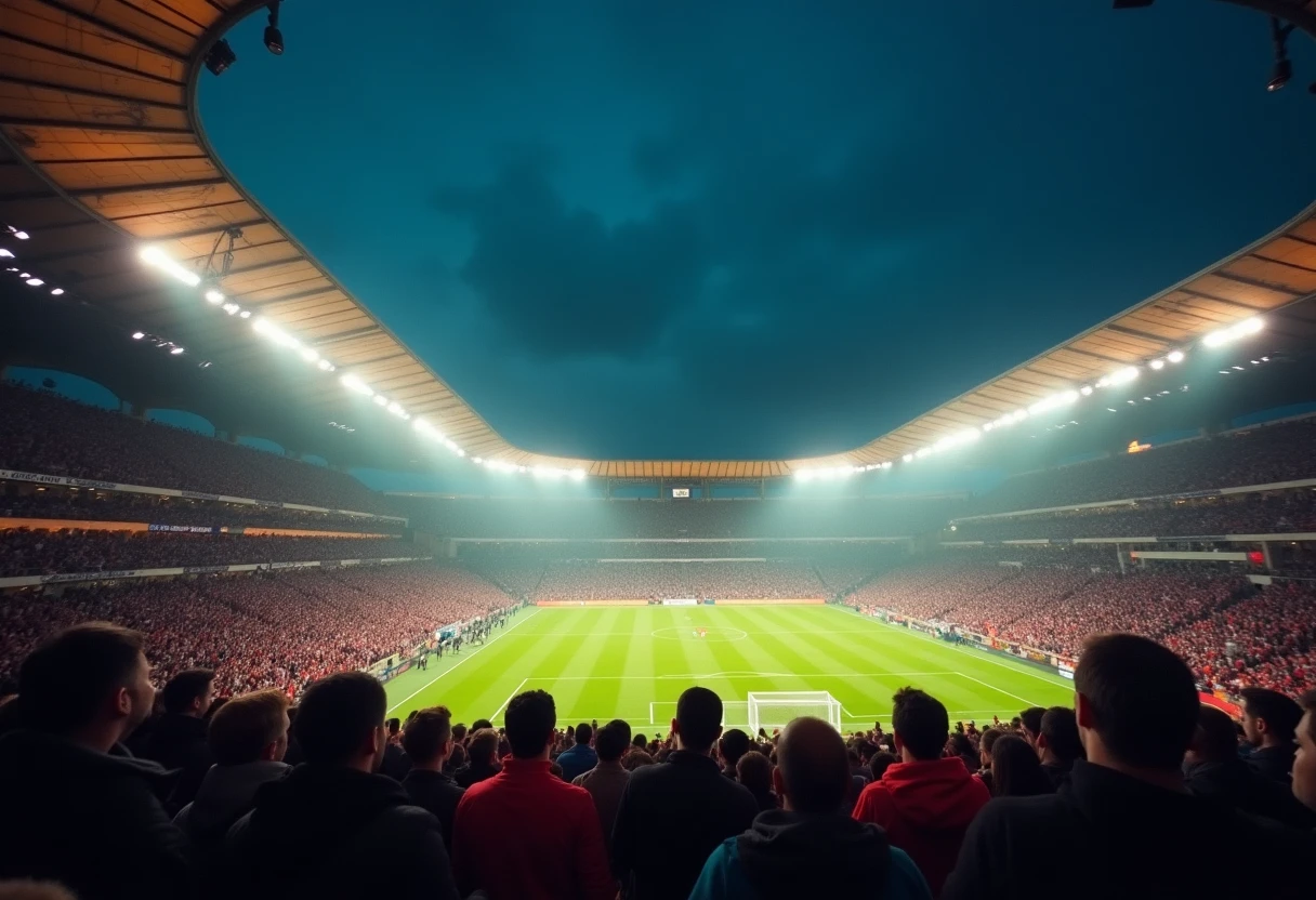 Estadio de fútbol durante un partido del Mundial
