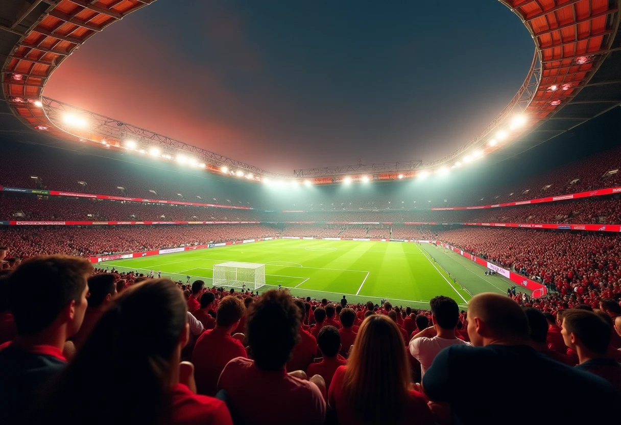 Estadio vibrante durante un partido del Mundial