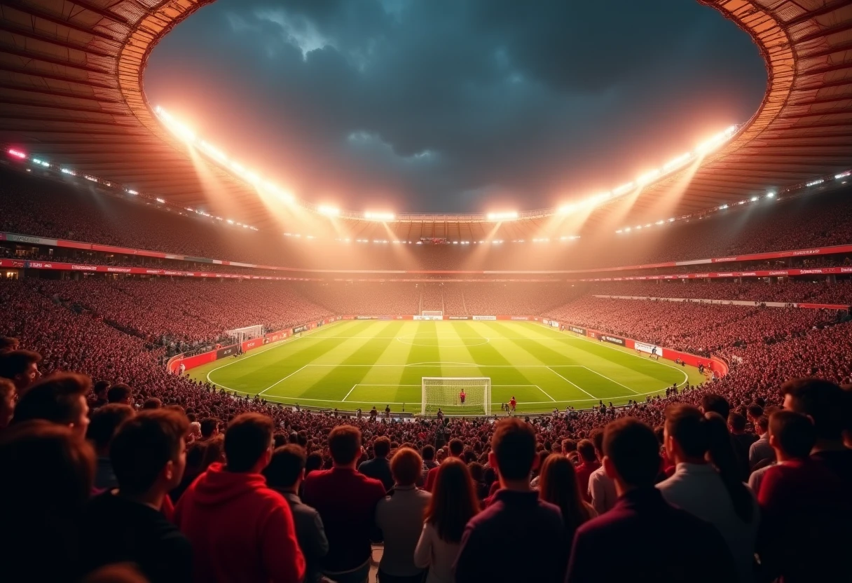 Stadion piłkarski podczas meczu