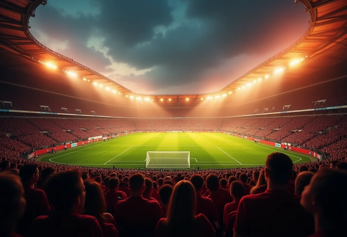 Fani na stadionie podczas meczu piłkarskiego