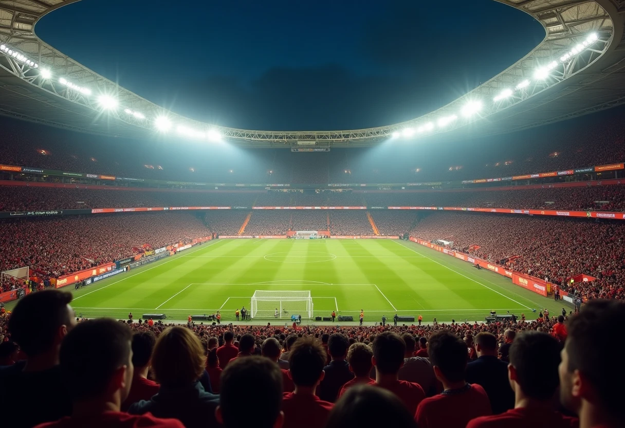 Ambiance de stade pendant un match de football