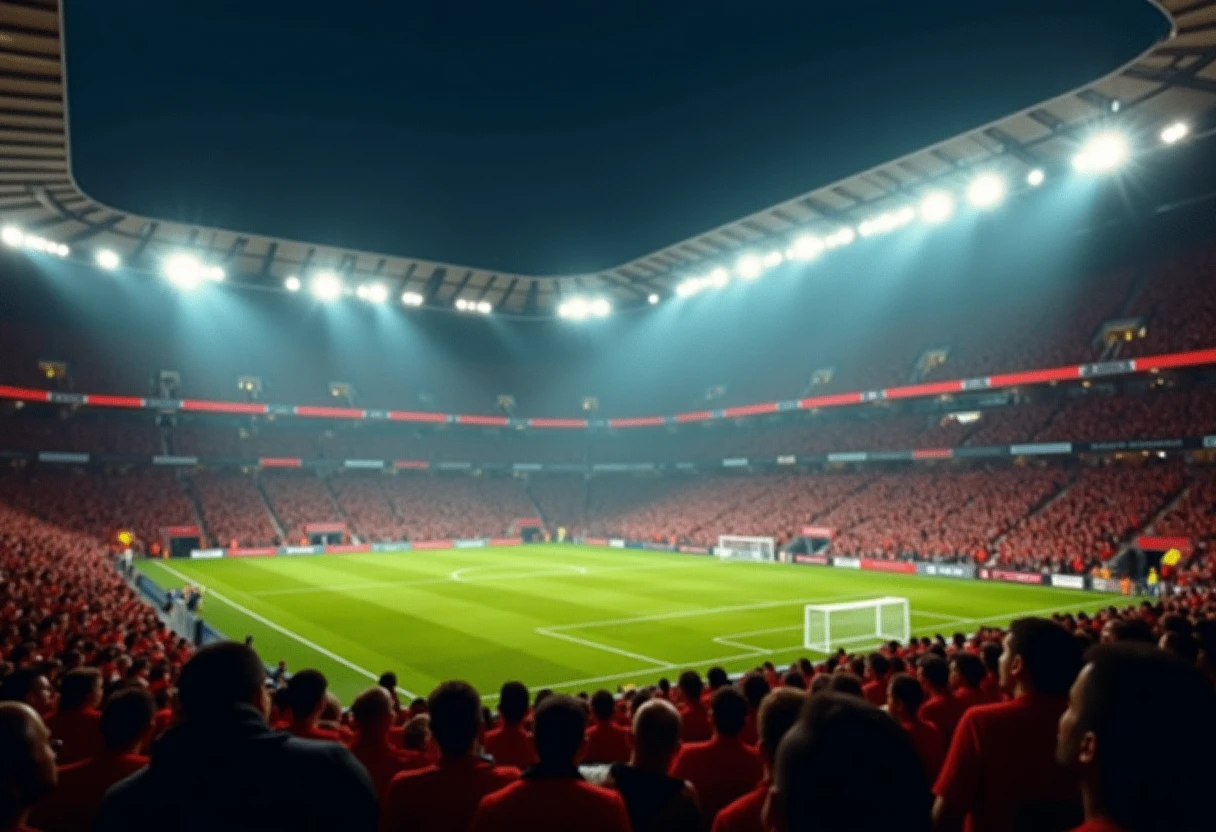 Vibrant football stadium