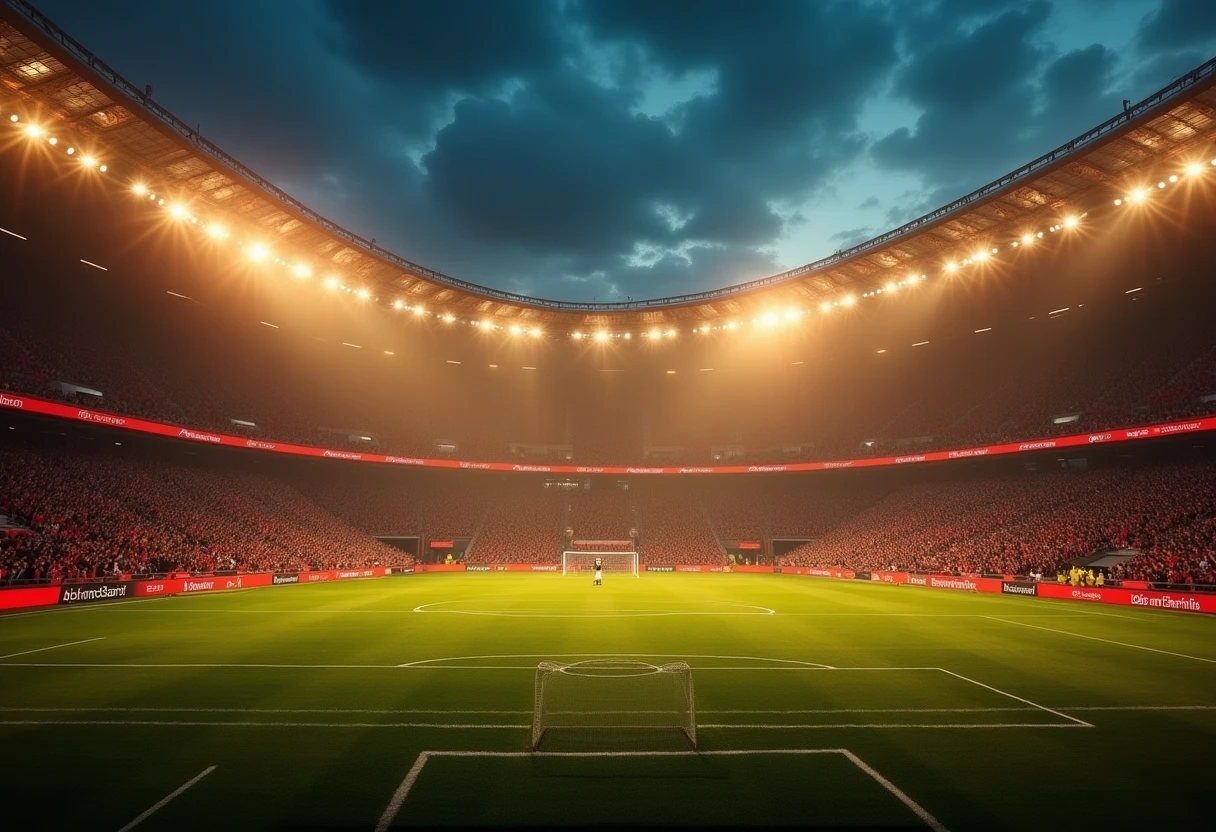 Stade de football illuminé