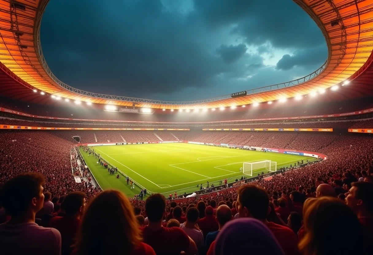 Estádio de futebol em dia de jogo