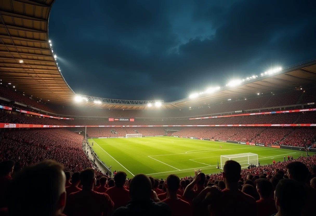 Fußballstadion bei Nacht