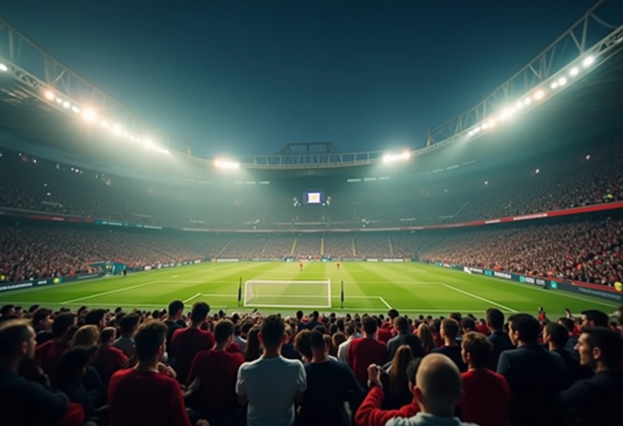 Suasana perlawanan bola sepak di stadium