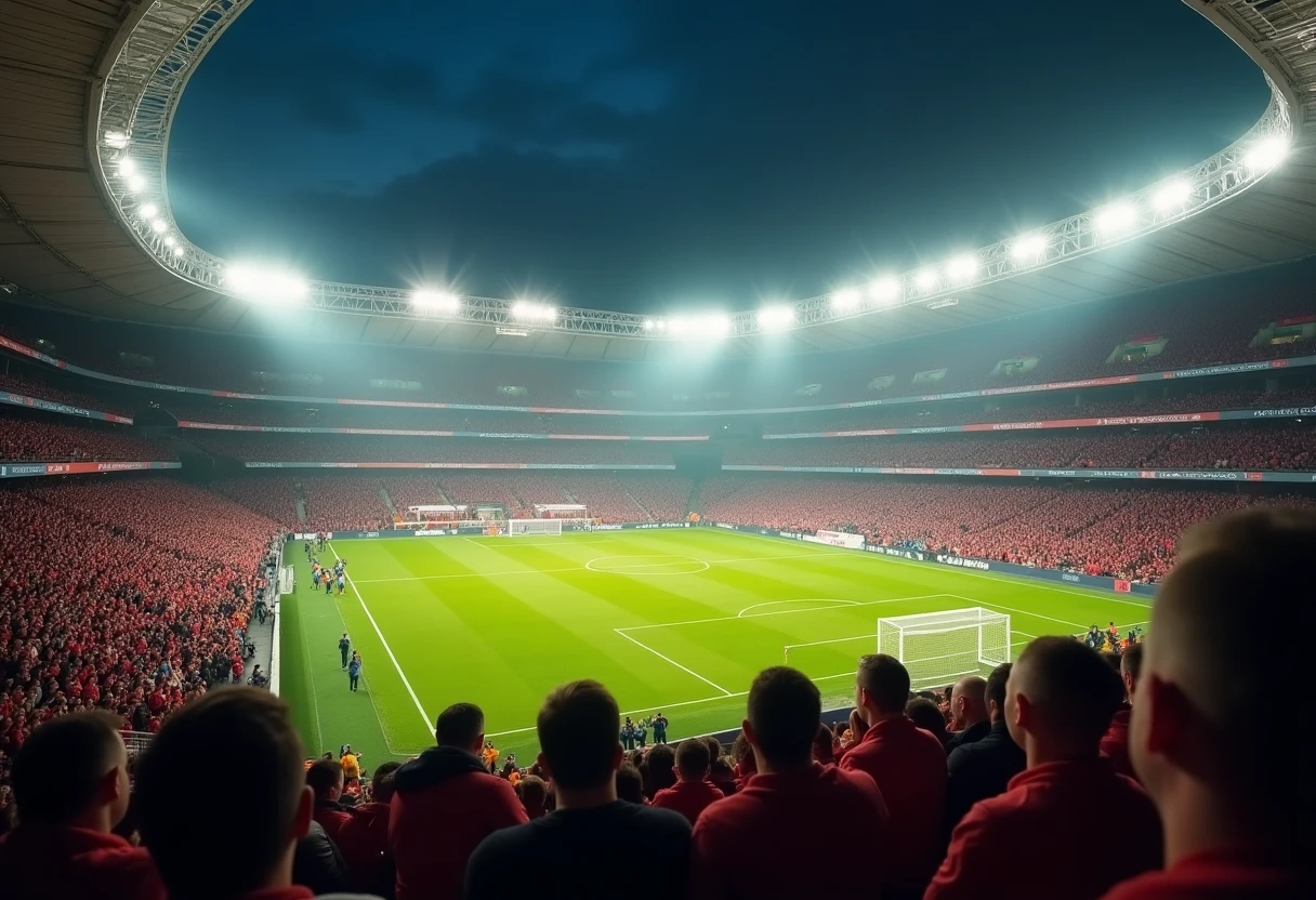 Exciting UEFA Champions League match atmosphere