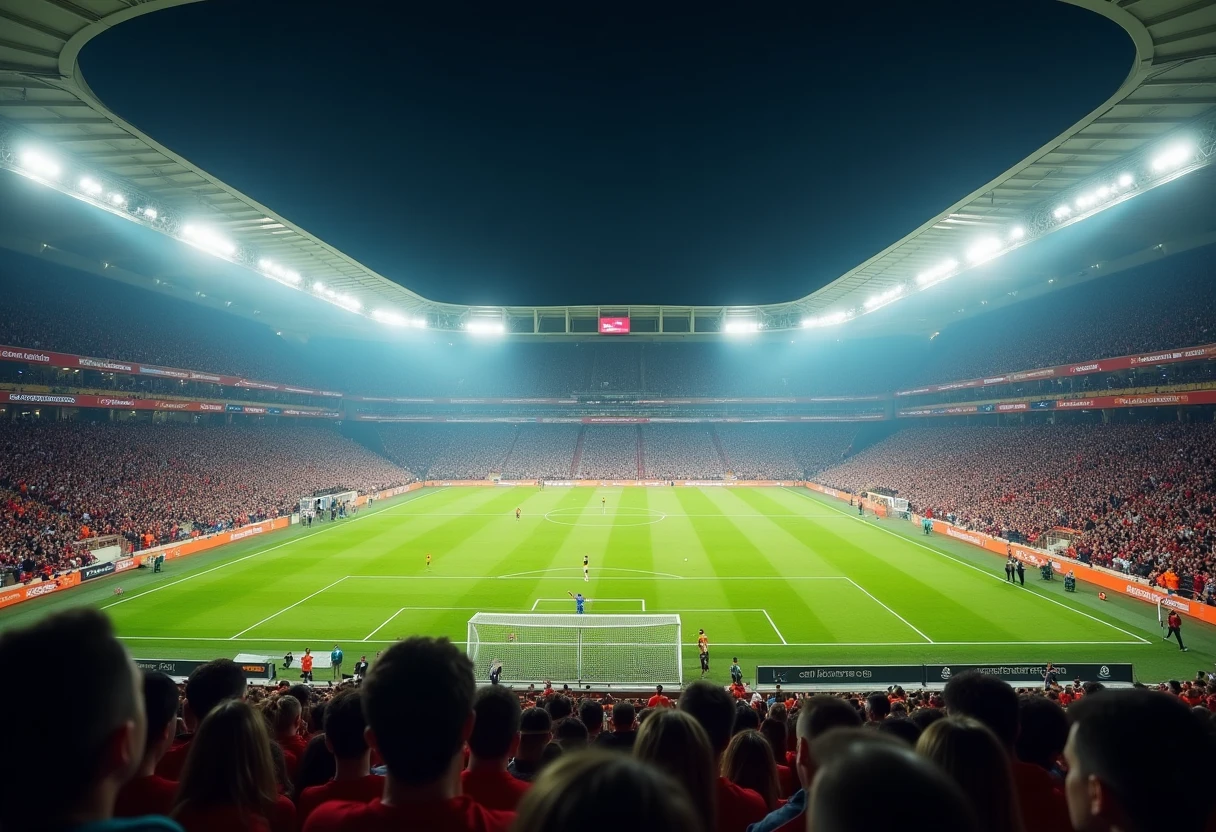 Kickoff in a UEFA Champions League match